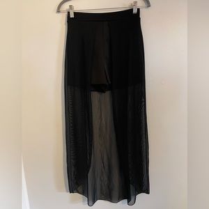 Charlotte Russe Black High-low mesh skirt with shorts. size:S